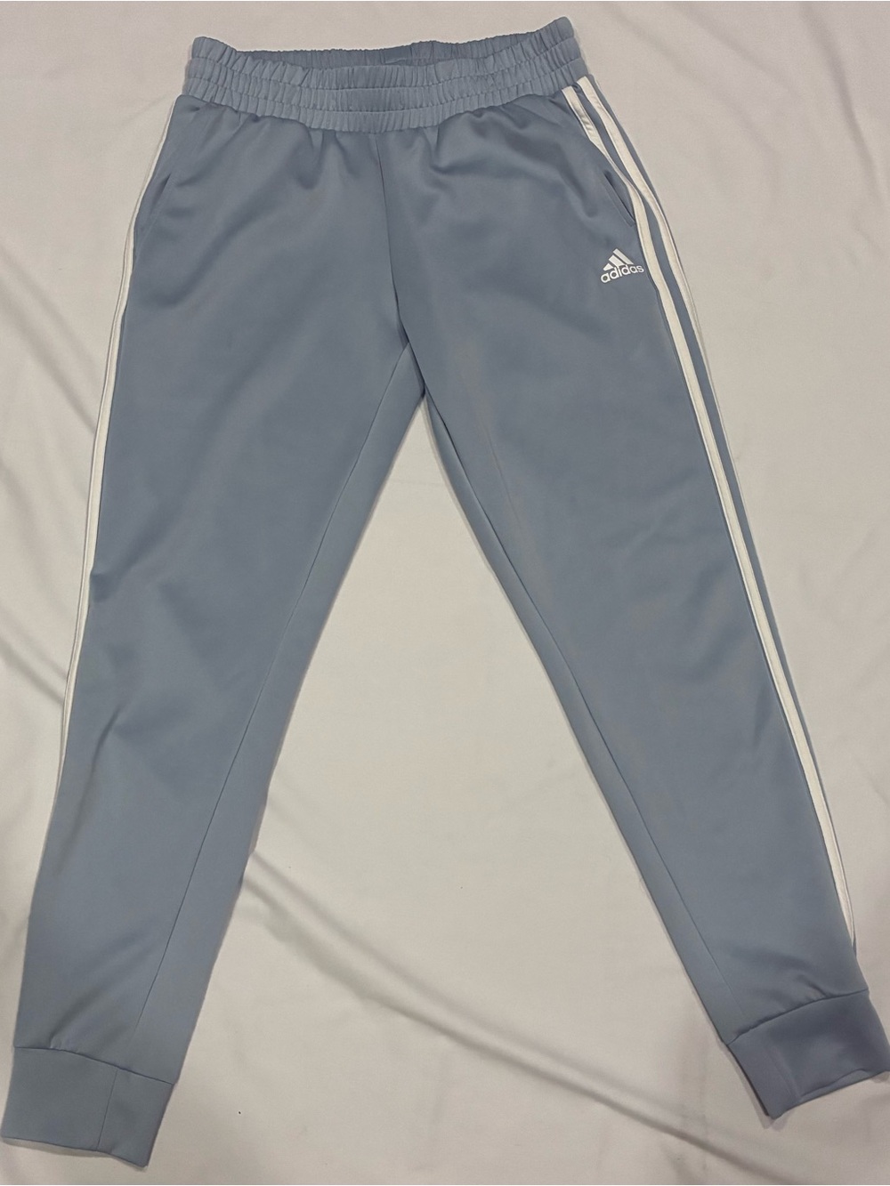 adidas Light Blue Women Joggers with White Stripes